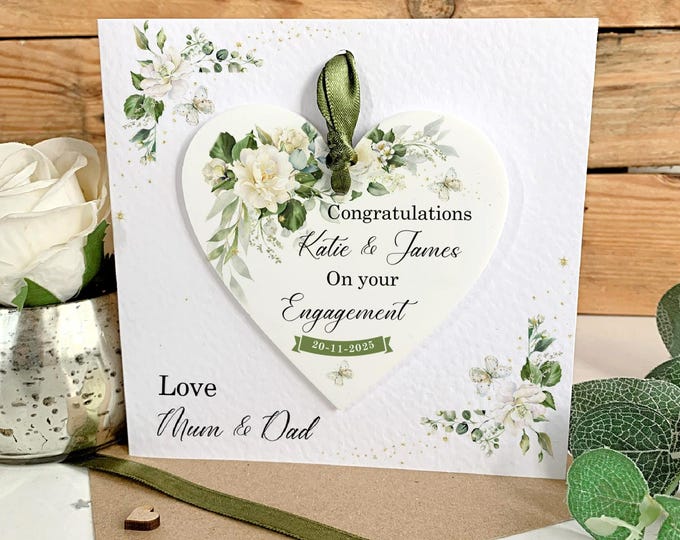 Personalised Engagement Card - Engagement Gift - Couples Gift - Personalised Engagement Keepsake - Acrylic Keepsake