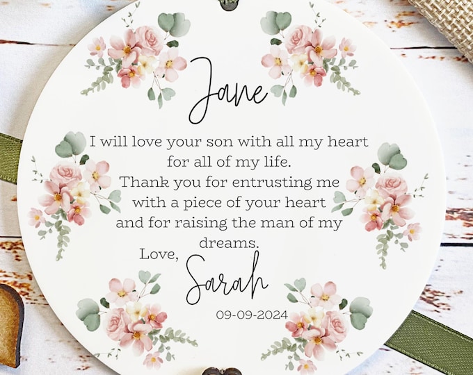 Personalised Parents of Bride And Groom Wedding Gift, Thank you from Bride Groom Gift, I will love your Son,Daughter Gift, Acrylic Keepsake