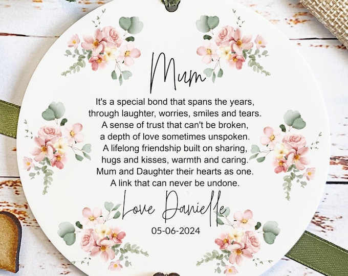 Personalised Mum of Bride Keepsake, Thank you Gift