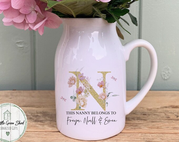 Nanny Flower Jug, This Nanny Belongs To Jug , Mother's Day gift, Gift for Mum, Small Flower Vase, FlowerS, Nan Gift, Mum Gift ANY RELATION