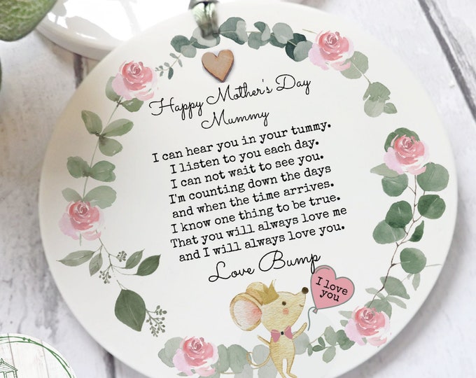 1st Mother's Day Gift, Mother's day gift From Bump. Mummy To Be Keepsake, Inspirational Quote Plaque, Baby Shower Gift, Mum Gift