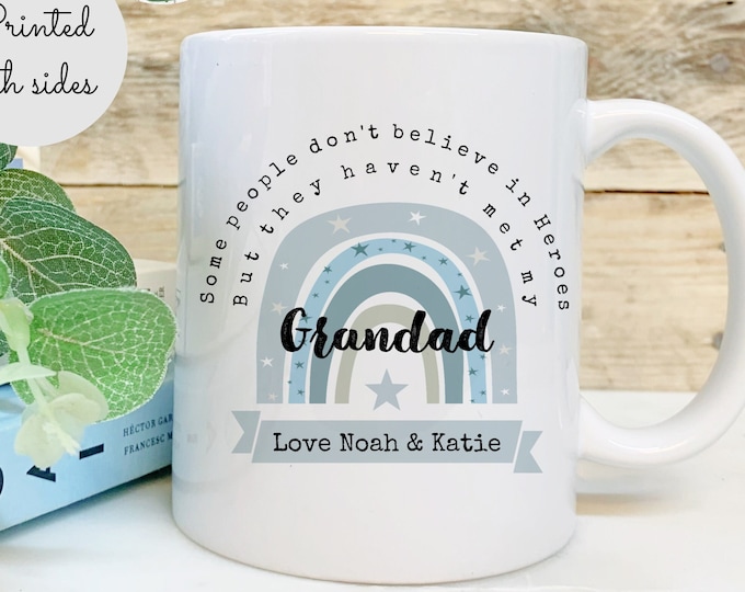 Father's Day Gift, Personalised Grandad Mug, Grandad Hero Mug, Fathers Day Mug, Rainbow Mug, Grandad Gift, Gift for him