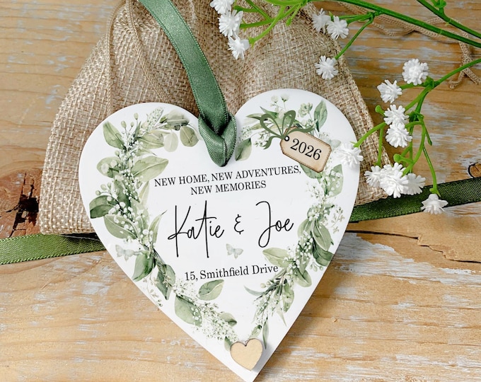 Personalised New Home Gift | First Home Gift | |Home Sweet Home Keepsake  | First Home Gift for Couple | Houswarming Gift | Heart Decoration
