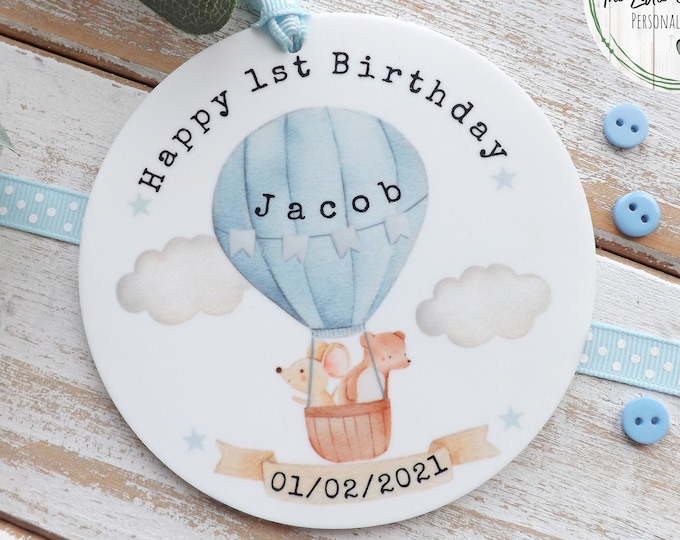 Personalised First Birthday Gift, Boy Birthday, Birthday Gifts, Nursery Decor, Birthday Card, Happy Birthday Gift,