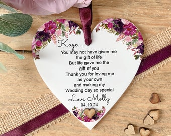 Personalised Step Mum Of The Bride Gift, Bonus Mum Wedding Keepsake, Wedding Gift, Custom Keepsake, Unique Wedding Memento, Wedding Gift.