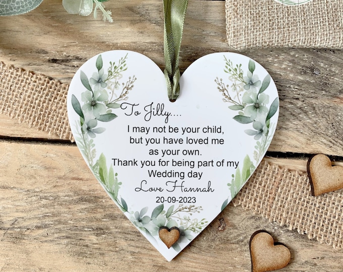 Personalised Step Mum Of The Bride Wedding Gift, Step Mum Keepsake, Bonus Mum Gift