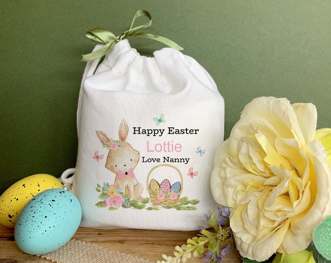 Easter Bag, Small Easter Bag For Kids, Girls Easter Bag, Egg Hunt Bag, Egg Hunt Bag, Mini Egg Bag, Personalised Easter Bag, 15x20cm.