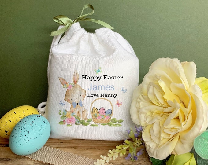 Easter Bag, Small Easter Bag For Kids, Boys Easter Bag, Egg Hunt Bag, Mini Egg Bag, Personalised Easter Bag, 15x20cm.