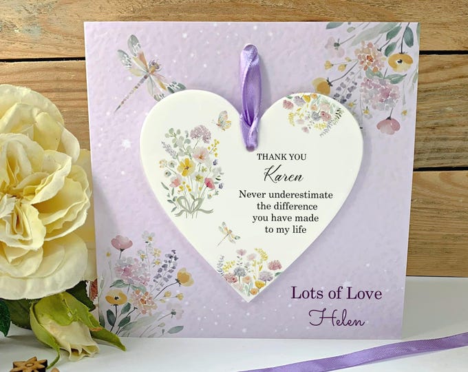 Personalised Friendship Keepsake Card with Acrylic Heart: Custom Best Friend Gift