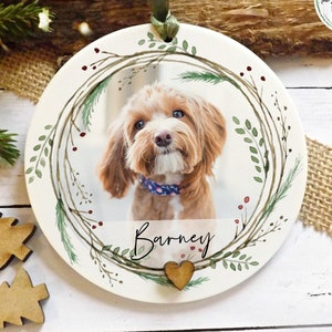 Personalised Pet Photo Christmas Bauble: Dog Photo Ornament, Tree decoration Keepsake
