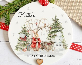 Personalised Baby's First Christmas Ornament, Acrylic Bauble