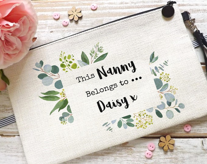 Personalised Nan Gift, Make Up Bag, Mothers Day Gift