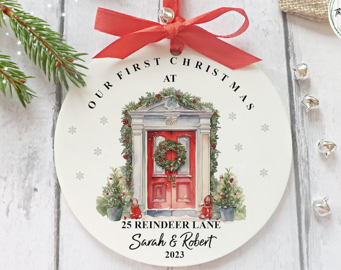 New Home Christmas Bauble, First Christmas in New Home Keepsake, Personalised Ornament, With Free Giftbag