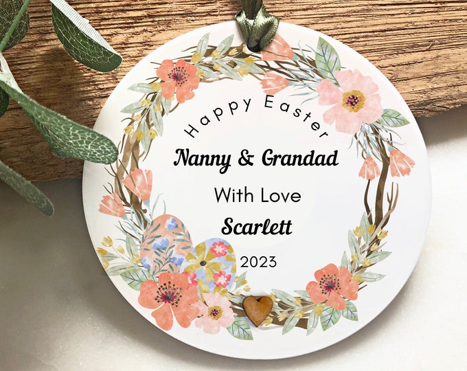 Easter Gift, Easter Keepsake, Nanny & Grandad Easter Gift, Grandparents Easter Gift,Easter Basket Tag, Spring Gift, Easter Decor,