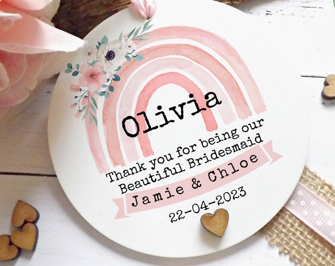 Personalised Bridesmaid Gift, Handmade Flower Girl Gift, Wedding Gift, Gift From Bride, Wedding favour