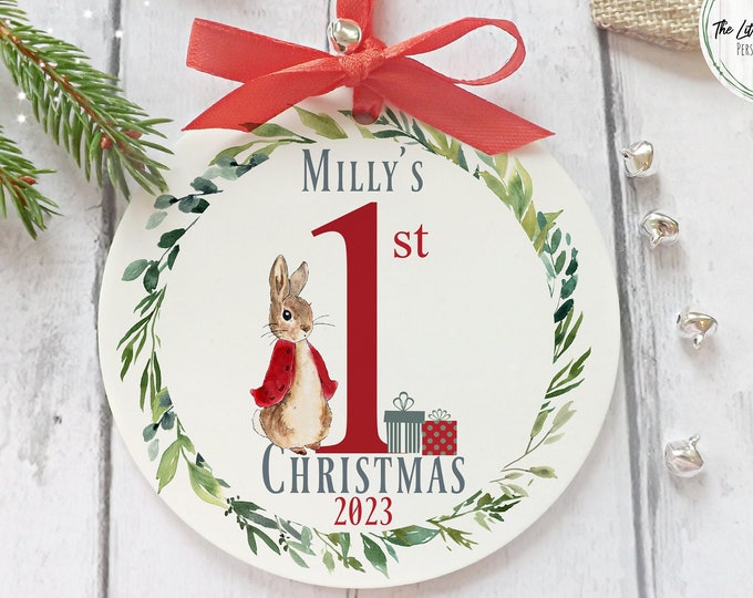 Baby's 1st Christmas Ornament, First Xmas Tree Decoration, Baby's Keepsake Gift, Personalised Gift, First Christmas Bauble