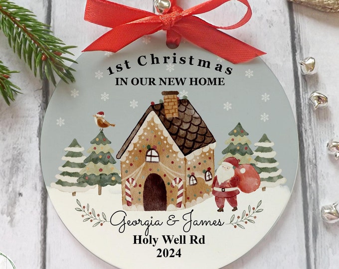 Personalised First Christmas New Home Bauble: Housewarming Gift