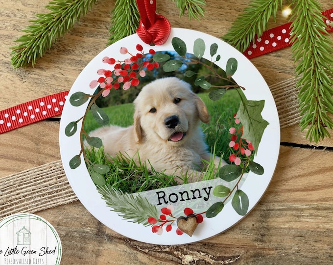 Personalised Dog Christmas bauble, Pet Christmas tree decoration, Personalised Christmas ornament, Acrylic decoration