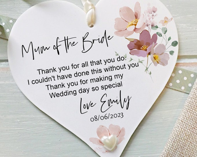 Mum Of The Bride Gift, Mum Of The Groom Gift, Acrylic Keepsake, Giftbag Option