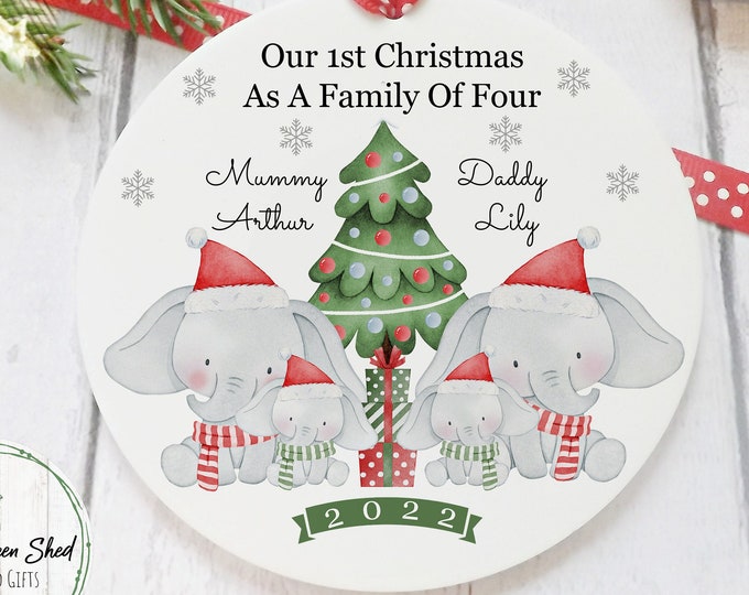 First Christmas as a Family of 3, 4, 5  Decoration, Family Keepsake, Christmas Bauble, Acrylic Gift, Baby's First Christmas Decoration,