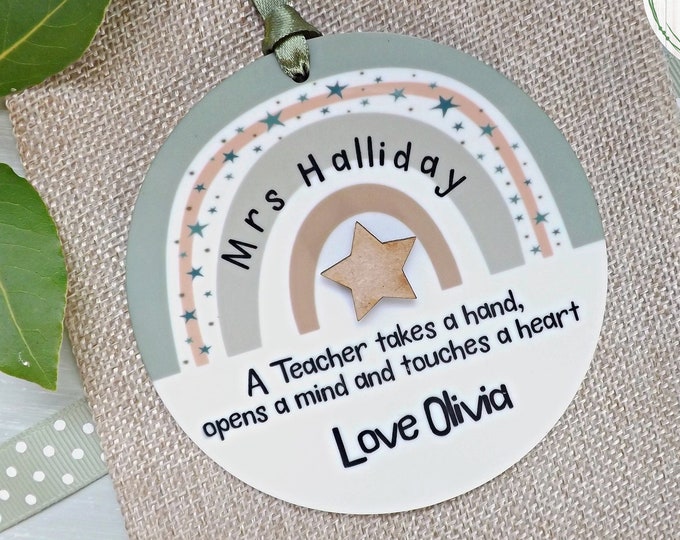 Teacher Gift, Primary School Gift, Personalised Hanging Keepsake