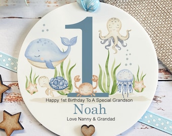 Personalised 1st Birthday Gift Son Daughter Grandson Granddaughter Sea Themed Any Relation Any Age Gift