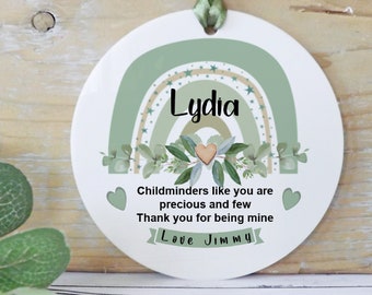 Personalised, Childminder Gift, Baby Sitter Present, Hanging Decoration, Thank you Gift