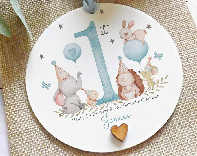 Personalised 1st Birthday Keepsake, Plaque, Son, Grandson, Nephew, Cousin, Acrylic Hanging Decoration, Any age