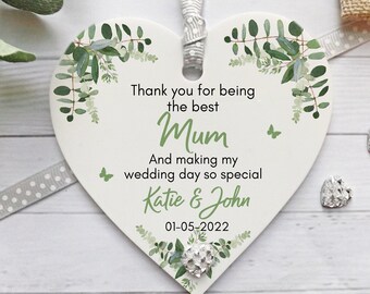 Mother of the Bride Gift: Eucalyptus Heart Keepsake