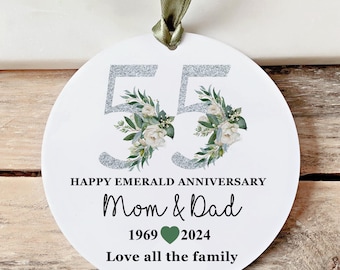 Personalised 55th Anniversary Keepsake, Emerald Anniversary Gift, 55 Years Married, 55th Wedding Anniversary, Anniversary Gift