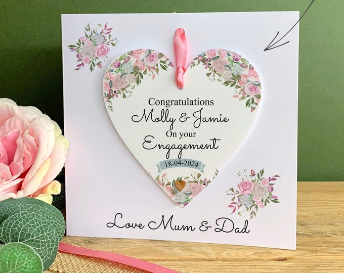 Personalised Engagement Card - Engagement Gift - Couples Gift - Personalised Engagement Keepsake - Acrylic Keepsake