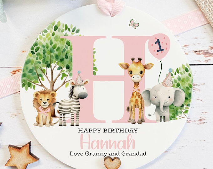 Personalised 1st Birthday Gift For A Girl, Initial Birthday Gift For A Girl, Hanging Acrylic Decoration