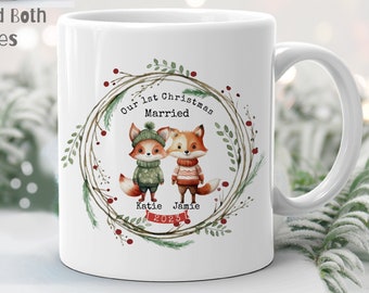 Personalised Christmas Mug, 1st Christmas Married  Mug, Personalised Stocking Filler, Christmas Eve Mug,  Secret Santa Gift