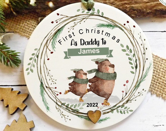First Christmas as Daddy, Mummy Gift, Parents Gift, Mum Gift, Dad Gift, Christmas Decoration, Acrylic 2023 Christmas Bauble