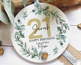 21st Birthday Gift For Her, Personalised 21st Birthday Gift, Any Age Gift, Acrylic Birthday Keepsake Gift