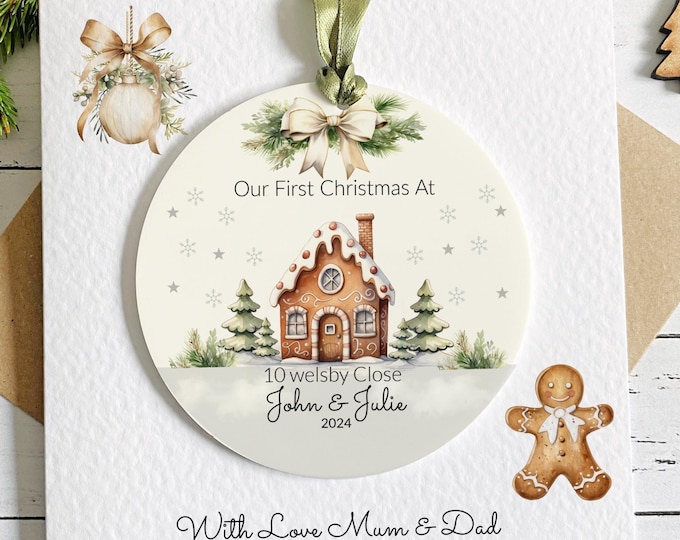 1st Christmas In A New Home Card, First Christmas Home Card, Couples Card, Christmas Card. New Home Decoration, Detachable Keepsake