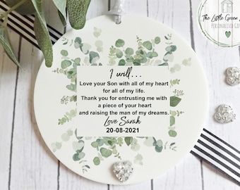 Mum Of The Groom Gift, Personalised Keepsake, Hanging Decoration, Acrylic Gift