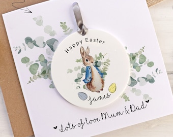 Personalised Easter Card, Peter Rabbit Easter Card, First Easter Gift,Easter Decoration, Spring Decor,