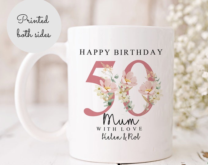 50th Gift, Mum Mug, 50th Gift For Her, Present For Mum, Birthday Mug, Gran Gift, Gift From Daughter, Gift For Mum