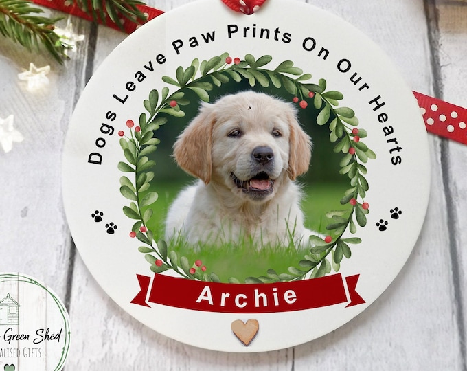Personalised Dog Photo Gift, Dog Lover, Dog Loss Gift, Christmas Keepsake Plaque,