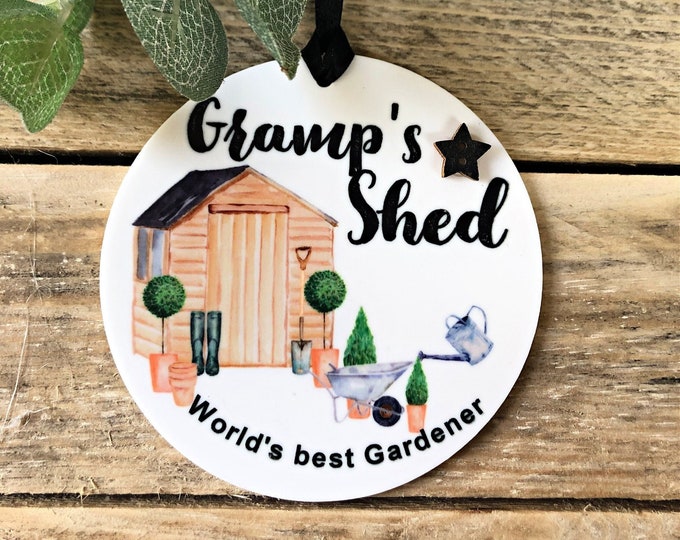 Dad Gift, Shed Sign, Gift for him, Gift for Dad, Personalised Dad Gift, Hanging Keepsake, Outdoor Plaque, Garden Sign, Grandad Gift