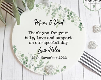 Parents of the Bride or Groom, Personalised Keepsake, Acrylic Plaque, Giftbag Option