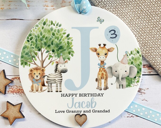 1st Birthday Personalised Keepsake Gift, Son, Grandson, Nephew, ANY RELATION Personalised Safari 1st Birthday Gift,