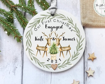 First Christmas Engaged Keepsake, Engagement Gift, Hanging Decoration 2023