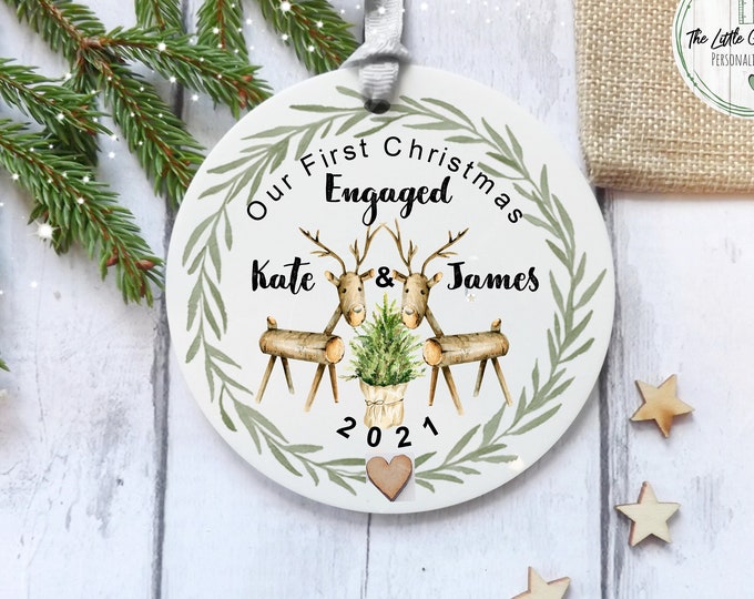 First Christmas Engaged Keepsake, Engagement Gift, Hanging Decoration 2023
