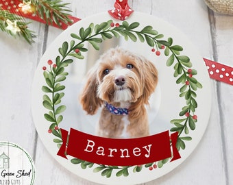 Personalised Dog Christmas bauble, Pet Christmas tree decoration, Personalised Christmas ornament