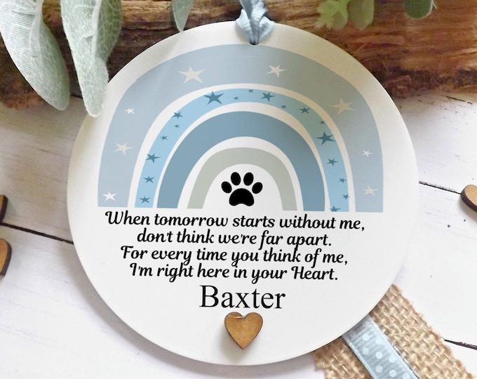 Personalised Dog, Cat Loss Gift, In Memory Pet Keepsake, Giftbag Option
