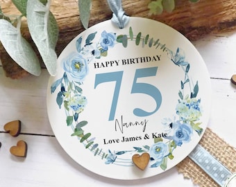 Personalised Birthday Keepsake: Floral Wreath Acrylic Plaque