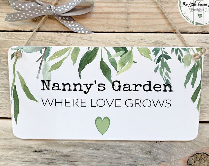 Garden Sign,Nanny Gift Shed Sign, Gin Shed, Mum's Garden Sign, Outdoor Garden Sign, Gift for her.