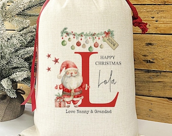 Personalised Santa Sack, Christmas Present Sack, Baby's First Christmas Gift, Father Christmas Bag, Christmas Eve Bag